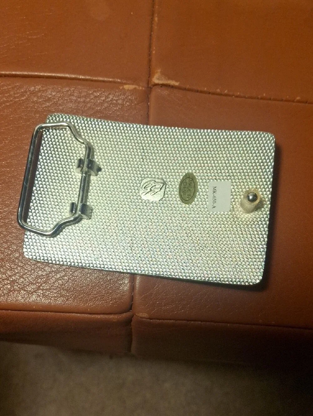 Men's/Ladies's Silver Belt Buckle W/Diamond Accent